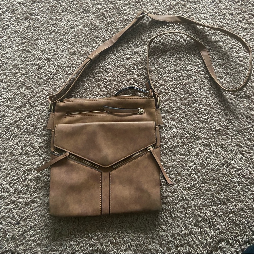 Tan side purse